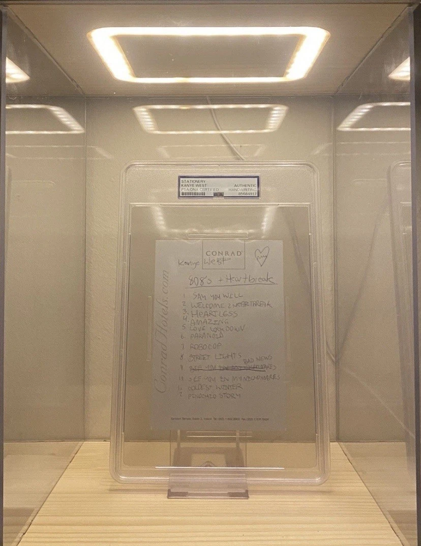 Kanye West Handwritten "808s & Heartbreak" Tracklist Signed – PSA/DNA Authenticated - Image 3