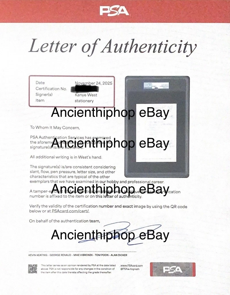 Kanye West Handwritten "808s & Heartbreak" Tracklist Signed – PSA/DNA Authenticated - Image 2