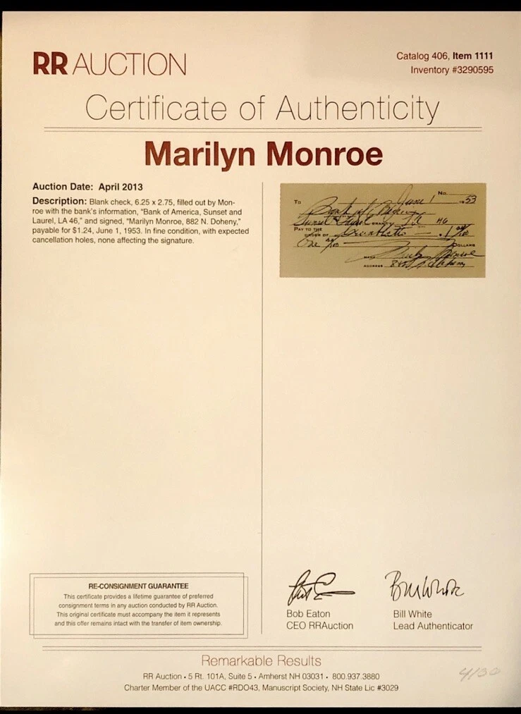 The Rarest Marilyn Monroe Signature Ever – Signed on Her Birthday PSA/DNA Authenticated - Image 3